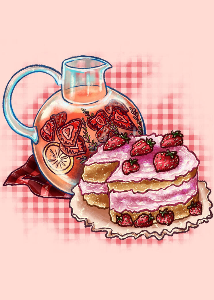 Strawberry Lemonade and Cake